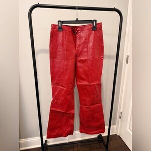 Princess Polly Red Leather Pants